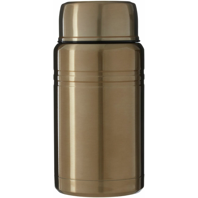 Premier Housewares Stainless Steel/ Gold Food Flask/ Thermos With a Folding Stainless Steel Spoon/ Generous Capacity of 750 ml/ Dimensions are 10 x