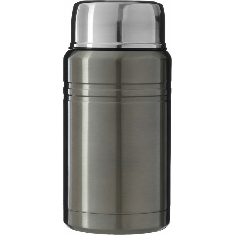 Premier Housewares Stainless Steel/ Grey Food Flask/ Thermos With a Folding Stainless Steel Spoon/ Generous Capacity of 750 ml/ Dimensions are 10 x