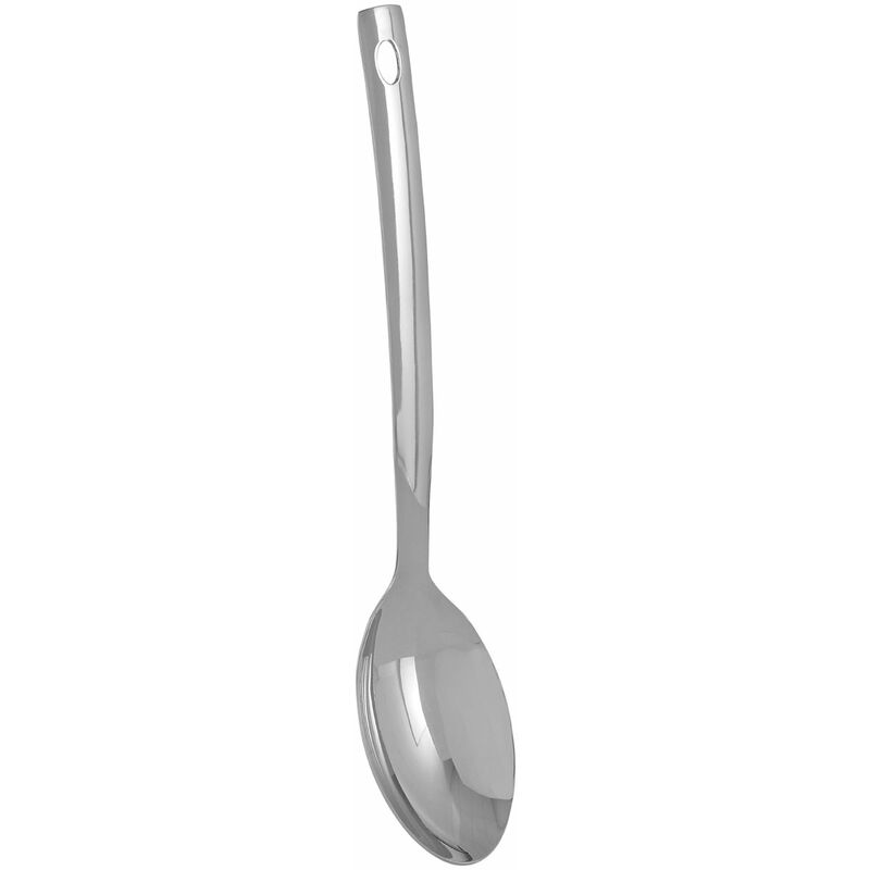 Premier Housewares Stainless Steel Spoon Stain Resistant Spoon For Non Stick Pan With Silver Handle Spoons & Turners For Food 4 x 34 x 8