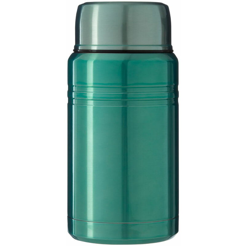 Premier Housewares Stainless Steel/ Turquoise Food Flask/ Thermos With a Folding Stainless Steel Spoon/ Generous Capacity of 750 ml/ Dimensions are