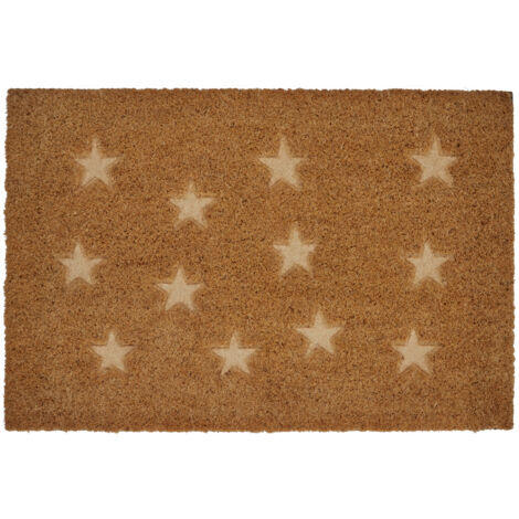 Premier Housewares Star Design Door Mat / Non Slip Floor Mat Indoor and Outdoor Welcome Mat With Robust Coir For Door Entrances / House Entryway / Kitchen / Outside Porch 40 x 2 x 60