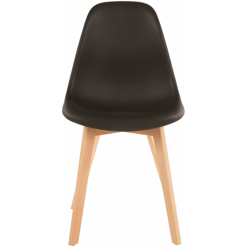 Premier Housewares Stockholm Black Chair with Wood Legs