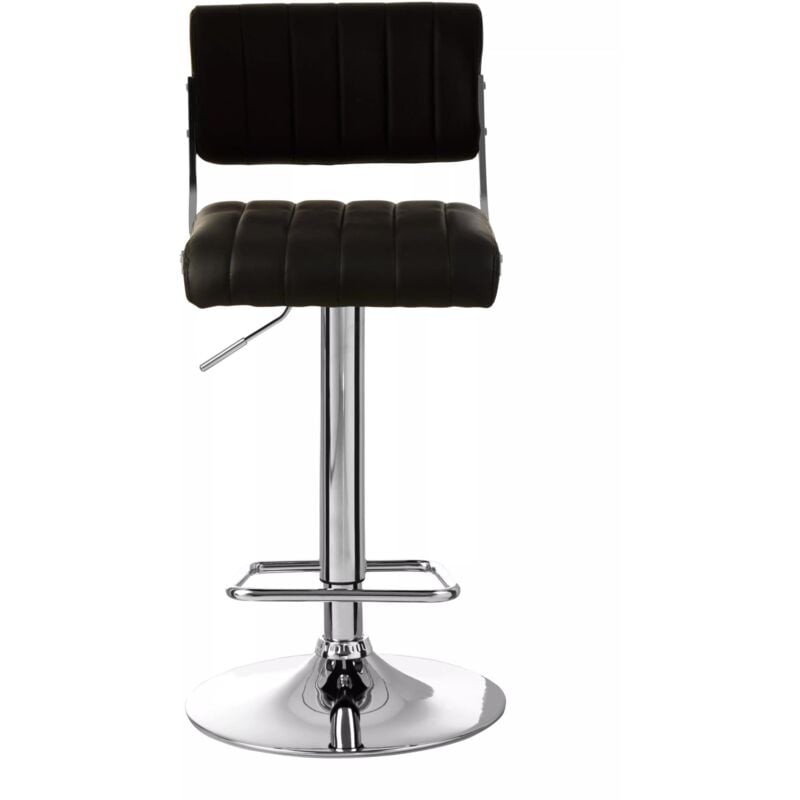 Premier Housewares - Stockholm Black Channel Design Seat Bar Stool