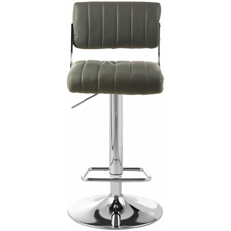 Premier Housewares - Stockholm Grey Channel Design Seat Bar Stool