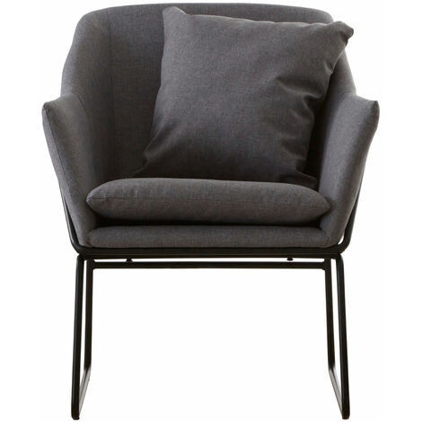 Premier Housewares Stockholm Grey Fabric Chair with Metal Legs