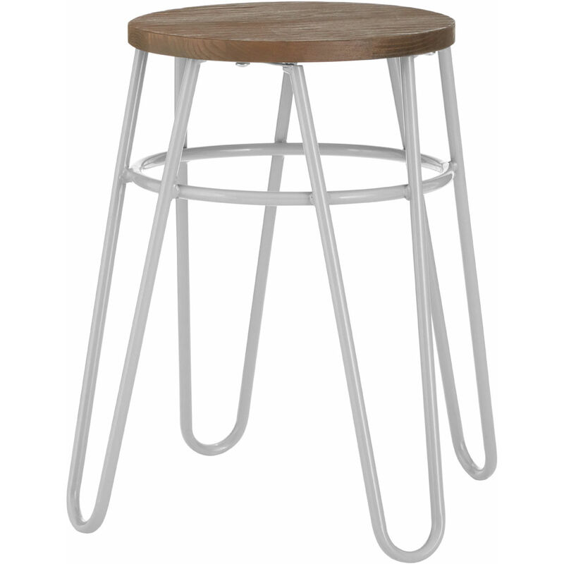Premier Housewares Stool Brown / Grey Finish Stools For Bedroom / Living Room Metal Contemporary Design Tall Bar Table Stools 35 x 47 x 35