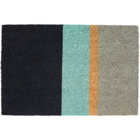 Premier Housewares Stripe Design Door Mat Non Slip Floor Mat Indoor And Outdoor Welcome Mat With Robust Coir For Door Entrances House Entryway Kitchen Outside Porch And More 40 x 2 x 60