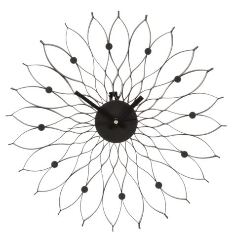 Premier Housewares Styro Black Metal Clock