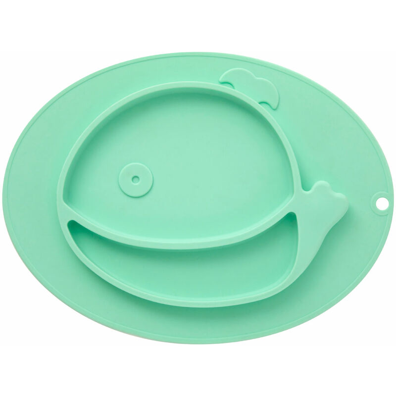Suction Plate Baby green Baby Suction Plate fish Design Suction Plates For Babies With Hanging Loop Scratch Resistant Baby Plate Colorful Baby Food