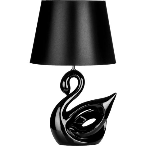 Premier Housewares Swan Black Polyresin Table Lamp