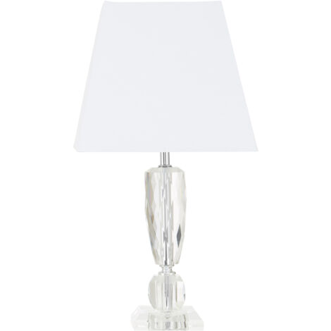Premier Housewares Table / DeskReading Lamp/ Lamps With White Fabric Shade/ Tapered Design/ Led Desk Lamp/ Study Lamp For Hallway / Office / Study Room 23 x 43 x 23