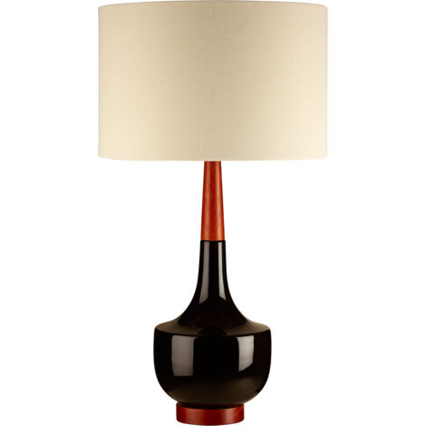 Premier Housewares Table Lamp with Wood / Ceramic Base