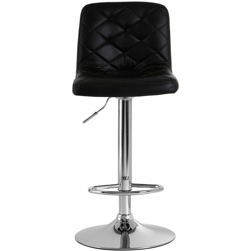 Tara Black Faux Leather Bar Chair - Premier Housewares