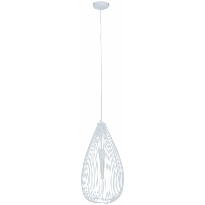 Teardrop White Pendant Light Contemporary Style Ceiling Light For Living Room Dining Room Bedroom And Hallway White Finish Sleek Design 32 x 177 x 32