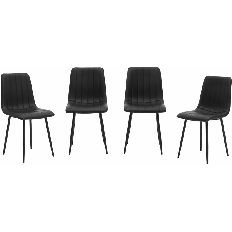 Premier Housewares Tiana Set of 4 Black Dining Chairs