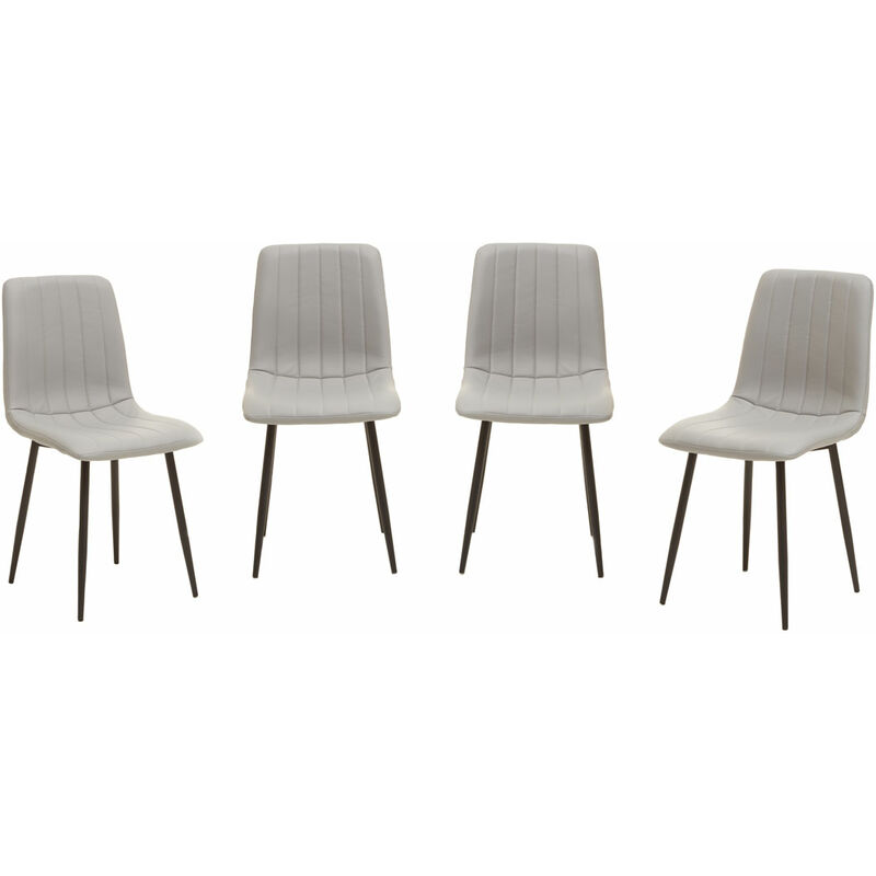 Premier Housewares Tiana Set of 4 Light Grey Dining Chairs