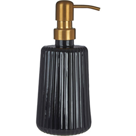 Premier Housewares Ticino Brittany Black Glass Lotion Dispenser