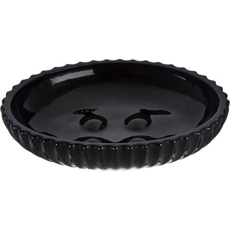 Premier Housewares Ticino Brittany Black Glass Soap Dish