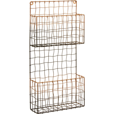 Premier Housewares Two Toned Wall Mount Magazine Rack Black And Rose Gold Two Tiered File Holder Iron Frame Magazine Rack For Stacking Up Books Magazine Newspapers Files