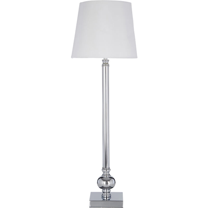 Premier Housewares Ursula Table Lamp with Off White Shade, White