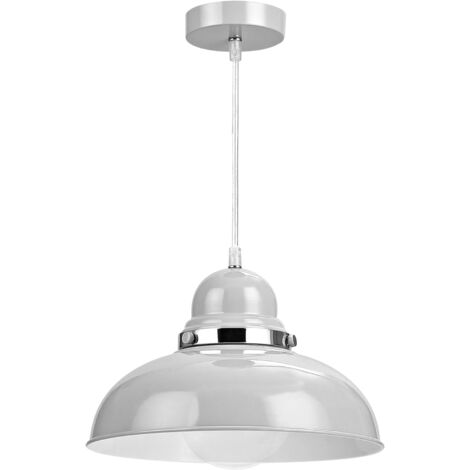 Premier Housewares Vermont Flint Grey Bowl Shaped Pendant Light