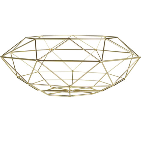 Premier Housewares Vertex Gold Finish Wide Fruit Basket