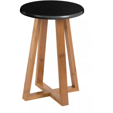 Premier Housewares Viborg Black Bamboo Round Stool