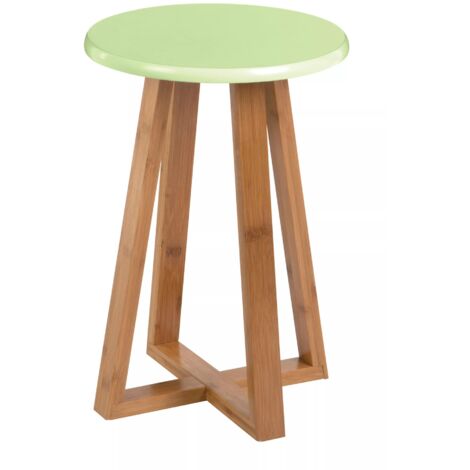 Premier Housewares Viborg Green Bamboo Round Stool
