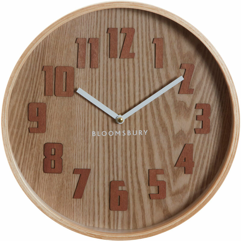 Vitus Brown Grain Small Wall Clock - Premier Housewares