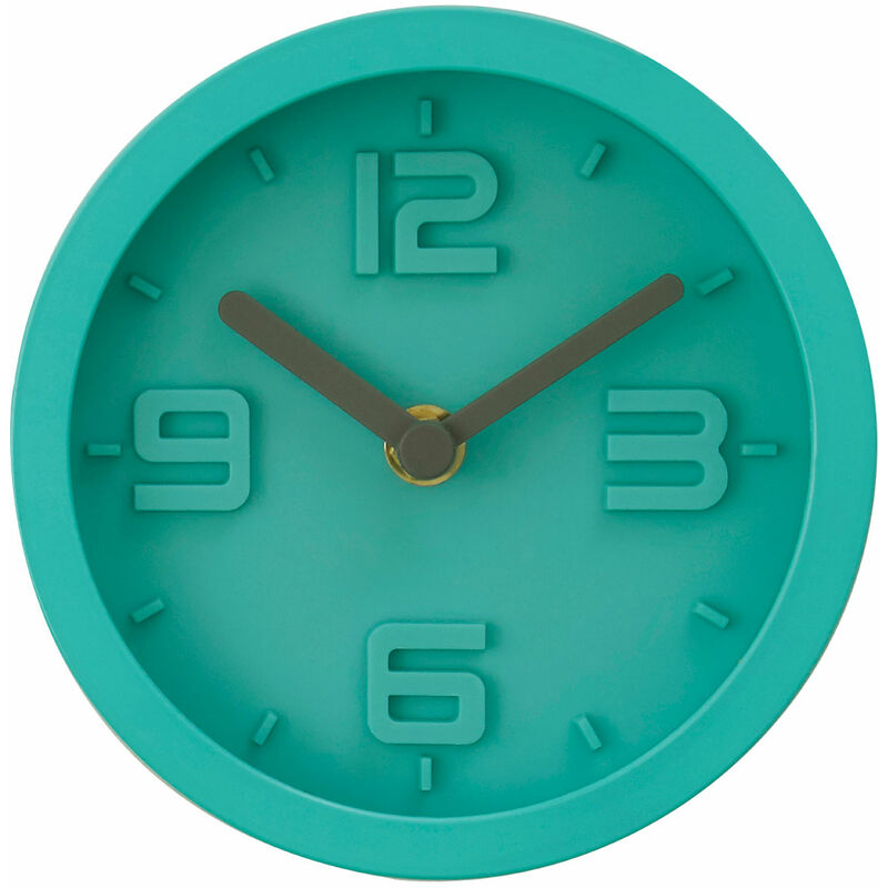 Wall Clock Cyan Frame / Cyan Finish Frame Clocks For Living Room / Bedroom / Contemporary Style Round Shaped Design Metal Clocks For Hallways 4 x 16