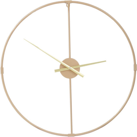 Premier Housewares Wall Clock Gold Frame / Gold Finish Frame Clocks For Living Room / Bedroom / Contemporary Style Round Shaped Design Metal Clocks For Hallways 3 x 60 x 60