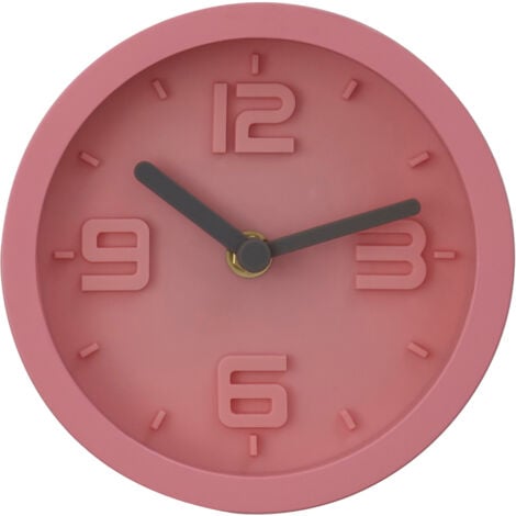 Premier Housewares Wall Clock Pink Frame / Pink Finish Frame Clocks For Living Room / Bedroom / Contemporary Style Round Shaped Design Metal Clocks For Hallways 4 x 16 x 16