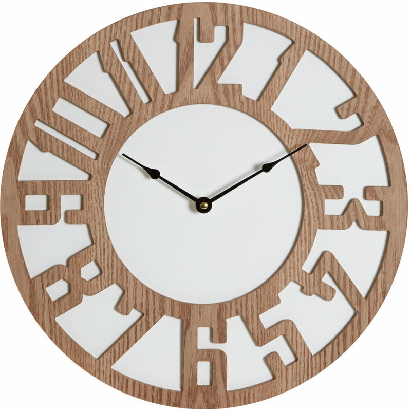 Premier Housewares - Wall Clock Wooden Clocks For Living Room Roman Numbers Kitchen Clocks Wall Contemporary Clocks For Bedrooms 40 x 5 x 40