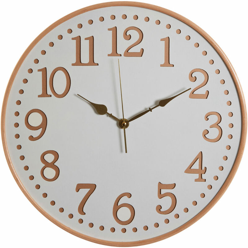 Premier Housewares - Wall Clock Wooden Clocks For Living Room Silver Roman Numbers Kitchen Clocks Wall Contemporary Clocks For Bedrooms 35 x 4 x 35