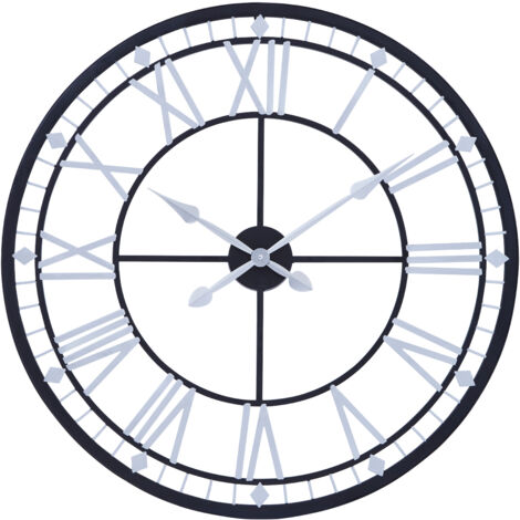Premier Housewares Wall Clock Wooden Clocks For Living Room Silver Roman Numbers Kitchen Clocks Wall Contemporary Clocks For Bedrooms 80 x 4 x 80