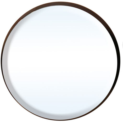 Premier Housewares Wall Mirror Bathroom / Bedroom / Hallway Wall Mounted Mirrors Medium Round Black Wall Mirror With Gold Edge / Glass Mirrors For Living Room 4 x 44 x 44