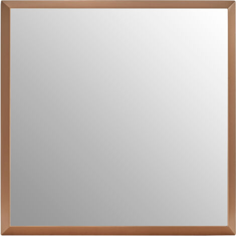 Premier Housewares Wall Mirror Bathroom / Bedroom / Hallway Wall Mounted Mirrors Small Square Wall Mirror With Gold Finish / Glass Mirrors For Living Room 4 x 43 x 43
