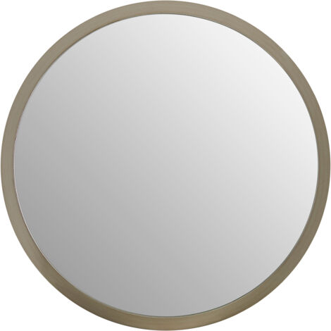 Premier Housewares Wall Mirror Bathroom / Bedroom / Hallway Wall Mounted Small Silver Mirrors / Round Minimalistic Mirrors For Living Room 4 x 34 x 34