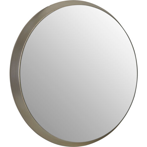 Premier Housewares Wall Mirror Bathroom / Bedroom / Hallway Wall Mounted Small Silver Mirrors / Round Minimalistic Mirrors For Living Room 4 x 44 x 44