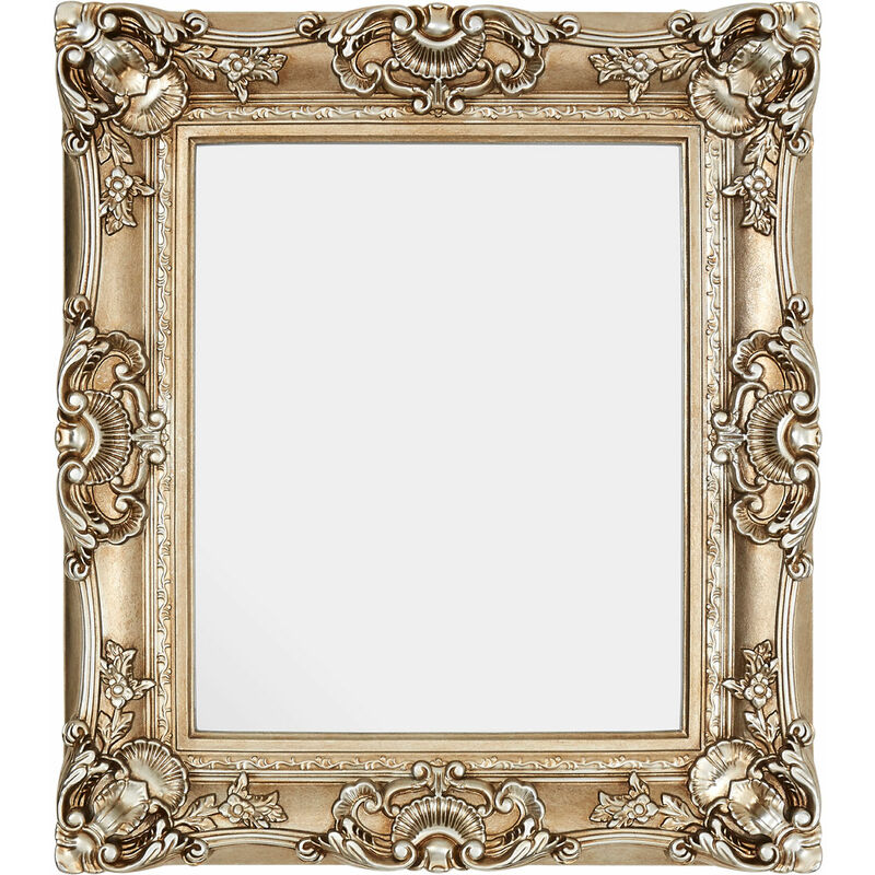 Premier Housewares - Wall Mirror / Mirrors For Garden / Bathroom / Living Room With Thick Decorative Frame / Neo-Classic Gold Finish Wall Mounted