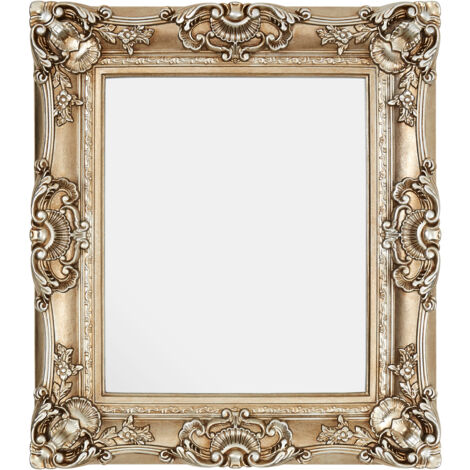 Premier Housewares Wall Mirror / Mirrors For Garden / Bathroom / Living Room With Thick Decorative Frame / Neo-Classic Gold Finish Wall Mounted Mirrors W74 X D9 X H84cm.