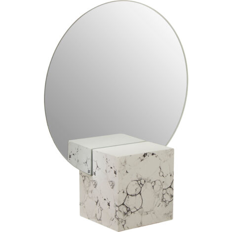 Premier Housewares Wall Mirror With Base Bathroom Mirrors With Nordic Marble Effect Mirror Wall White Bathroom Block Styles Free Standing Mirrors With Sleek Design / Garden 10 x 31 x 25