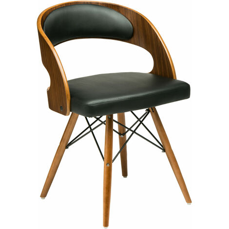 Premier Housewares Walnut Veneer Chair with Indented Back