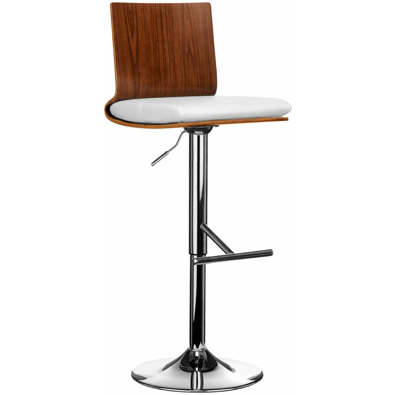 Walnut Wood Bar Chair with Square Back - Premier Housewares