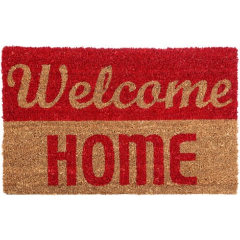 Premier Housewares Welcome Home Design Multi Cololred Door Mat Non Slip Floor Mat Indoor And Outdoor Welcome Mat With Robust PVC For Door Entrances House Entryway Kitchen Outside Porch And More 40 x 2