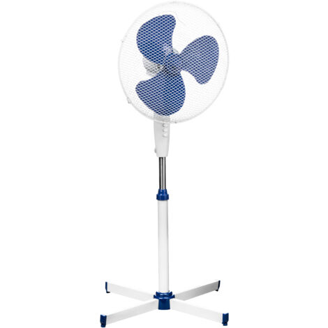 Premier Housewares White and Blue Floor Standing Fan