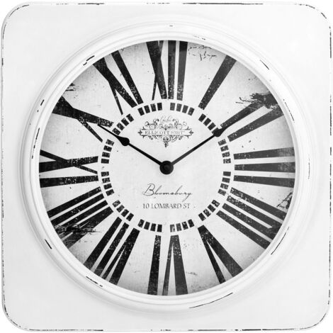Premier Housewares White Antique Finish Wall Clock