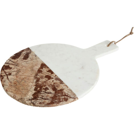 Premier Housewares White / Brown Marble Round Paddle Board