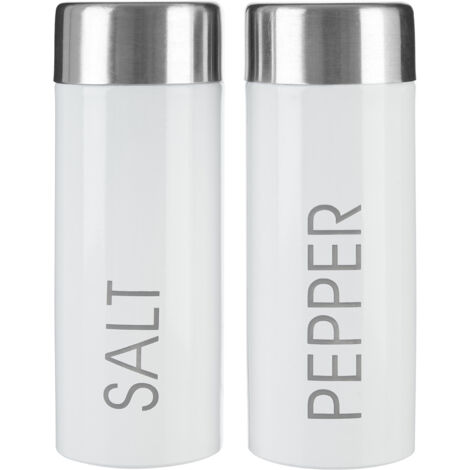 Premier Housewares White Enamel Salt and Pepper Set