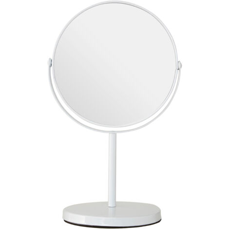 Premier Housewares White Metal Swivel Large Table Mirror